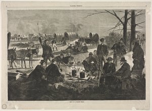 ワゴン列車の停止、1864年。 作： Winslow Homer