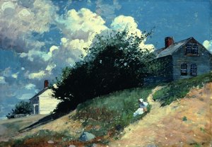 丘の上の家、1879 作： Winslow Homer