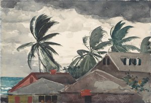 1898年、バハマで発生したハリケーン。 作： Winslow Homer