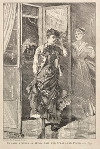 風、雨、スプレーの嵐がやってきた-そしてポーシャ、1869年。