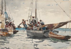 マーケットシーン、ナッソー 作： Winslow Homer