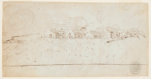 土塁を見渡す男性 作： Winslow Homer
