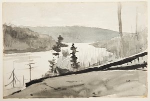 山の川または湖 作： Winslow Homer