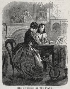 オチェソン夫人、ピアノ、1860年。 作： Winslow Homer