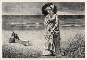 オンザビーチ-2つは会社、3つはなし、1872年。 作： Winslow Homer