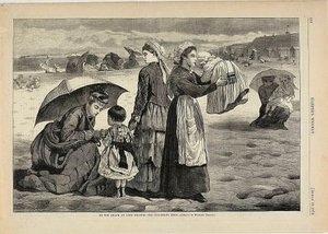 ロングブランチの浜辺で-子供たちの時間 作： Winslow Homer