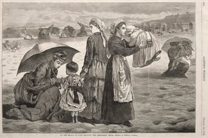 ロングブランチのビーチ-チルドレンズアワー、1874年。 作： Winslow Homer