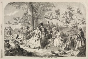 森の中でピクニック、1858年。