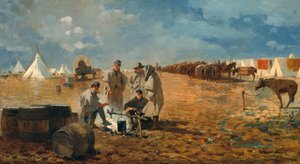 1871年のキャンプの雨の日 作： Winslow Homer