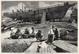 造船、グロスター港 作： Winslow Homer