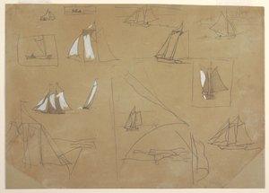 帆船のスケッチ 作： Winslow Homer