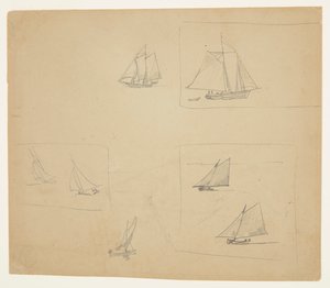 帆船のスケッチ 作： Winslow Homer
