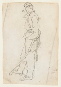 剣とパイプを持った兵士 作： Winslow Homer