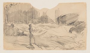 「オウアナニチェ フィッシング」の研究、セント ジョン湖 作： Winslow Homer