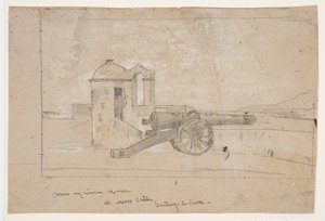 「サーチライト、ハーバー・エントランス、サンティアゴ・デ・クーバ」の習作 作： Winslow Homer