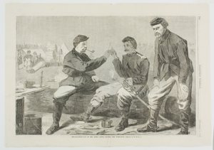 軍隊での感謝祭-夕食後：願いの骨 作： Winslow Homer