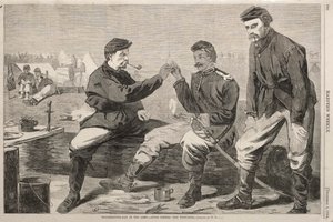 陸軍感謝祭-夕食後：ウィッシュボーン、1864年。 作： Winslow Homer