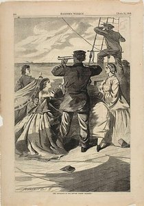 英国海賊 "アラバマ "の接近 作： Winslow Homer