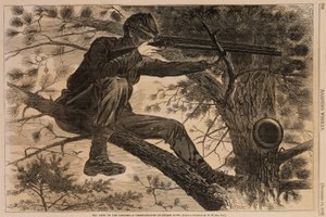 1862年11月15日付『ハーパーズ・ウィークリー』誌より「ポトマック陸軍--ピケ当番の狙撃兵