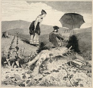 田舎の芸術家」1869年6月19日付アプレトンズ・ジャーナル・オブ・ライティング、サイエンス、アートより 作： Winslow Homer
