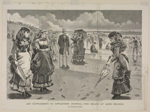 ロングブランチのビーチ、1869年。 作： Winslow Homer