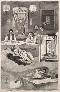 ニューヨークの中国人-バクスターストリートクラブハウスのシーン、1874。