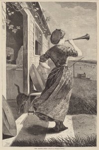 1870年の「The Dinner Horn」。 作： Winslow Homer