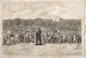 7月4日、ニューヨークのトンプキンススクエア-ソガーズカムイング、1868年。 作： Winslow Homer