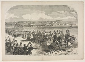 1859年9月9日、コンコード近郊のキャンプマサチューセッツでのグランドレビュー、1859年。