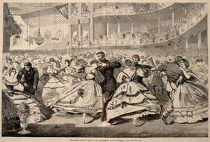 音楽アカデミーでの大ロシア舞踏会（1863年11月5日、『ハーパーズ・ウィークリー』1863年11月21日号より