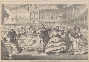 1863年11月5日に開催された音楽アカデミーでの大ロシア舞踏会、1863年発行。 作： Winslow Homer