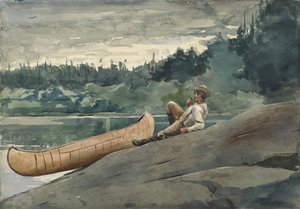 ガイド、1895年（水彩画といくつかのグラファイトで織り紙の上に下描き） 作： Winslow Homer