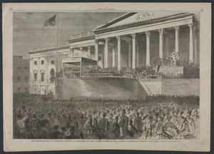 1861年3月4日、1861年3月4日、アメリカ合衆国大統領としてのエイブラハムリンカーンの就任式。