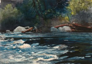 急流、ハドソン川、アディロンダック 作： Winslow Homer