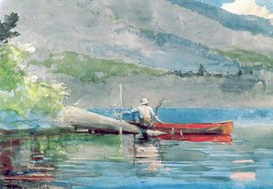 赤いカヌー、1884 作： Winslow Homer