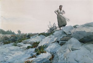 小枝を集める人、1883 作： Winslow Homer