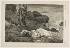 難破船 "アトランティック号"-海に投げ出される 作： Winslow Homer