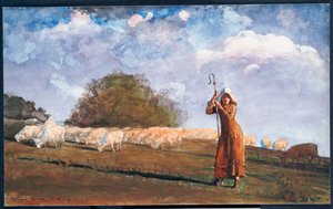 若い羊飼い、1878 作： Winslow Homer