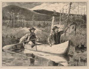 Trapping in the Adirondacks, from Every Saturday：1870年12月24日付『図解読書日記』より 作： Winslow Homer