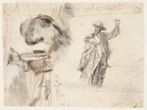 腕を上げた船員の 2 つの習作 作： Winslow Homer