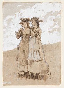 二人の若い女の子 作： Winslow Homer