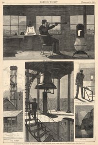 ものみの塔、スプリング ストリートとヴァリック ストリートの角、ニューヨーク、ハーパーより 作： Winslow Homer