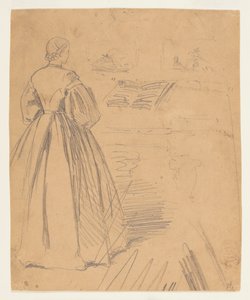 ピアノの前に立つ女性 作： Winslow Homer