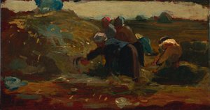 1867年、畑で働く女性。 作： Winslow Homer