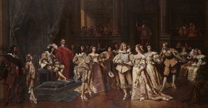 フランスのルイ13世のコートでのボール 作： Wladyslaw Bakalowicz
