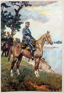 Marechal Jozef (Joseph) Klemens Pilsudski (1867-1935)の愛馬Kasztankaに乗った馬上の肖像。ヴォイチェフ・フォン・コサック（1857-1942）の絵画 作： Wojciech Kossak