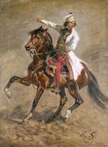 タデウシュコシチュシュコ将軍（1746-1817）の乗馬、「ラクラヴィツェのパノラマ」のスケッチ、1893年（127666参照） 作： Wojciech Kossak
