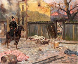 レイド・ポグロム」、1907年。 作： Wojciech Kossak