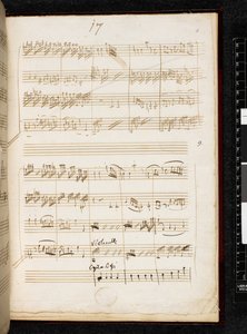 アダージョとフーガ ハ短調 K. 546, Add.28996, f.11r 作： Wolfgang Amadeus Mozart