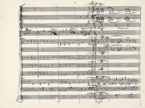 ヴォルフガングアマデウスモーツァルト（1756-1791）オーストリアの作曲家。魔法のフルートからの火の音楽の終わりとデュエットのパミナスとタミノス（火のグルテンの中を歩いた）の始まりのサイン。 1791